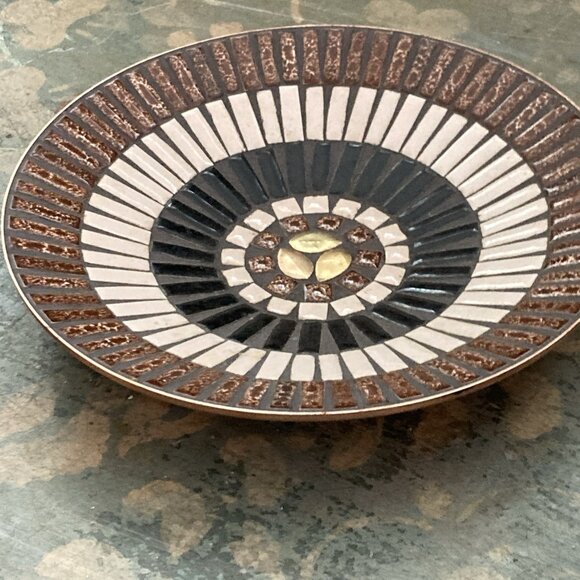 vintage mcm mosaic bowl serving Console decor 60s retro tiles - Picture 1 of 8